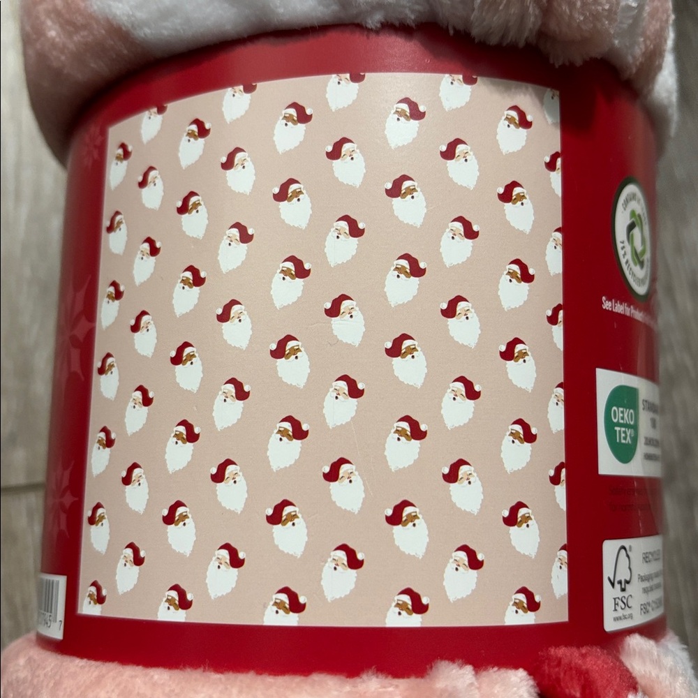 NWT Holiday Time Santa Plush Throw Blanket -